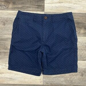 American Eagle Outfitters Shorts Prep Polka Dot Blue Men 31 AOP Flat Front Chino